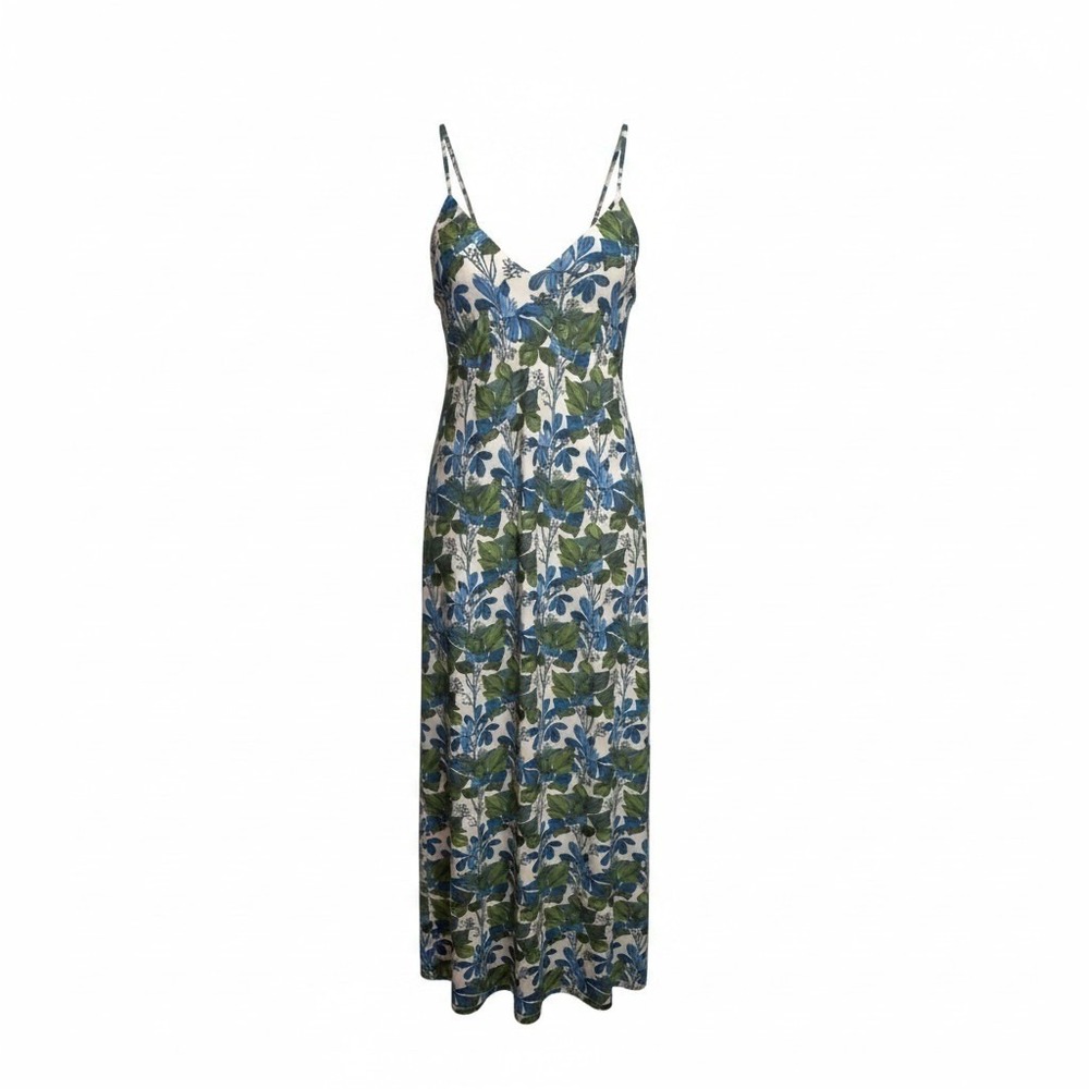 Patagonia Pataloha Womens Small Blue Green Tropical Floral Tencel Midi Dress - Picture 3 of 14